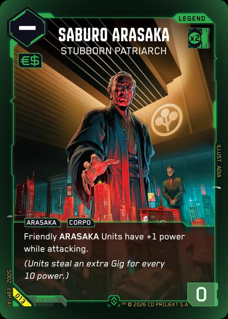 Saburo Arasaka — Stubborn Patriarch。緑のRAMは2