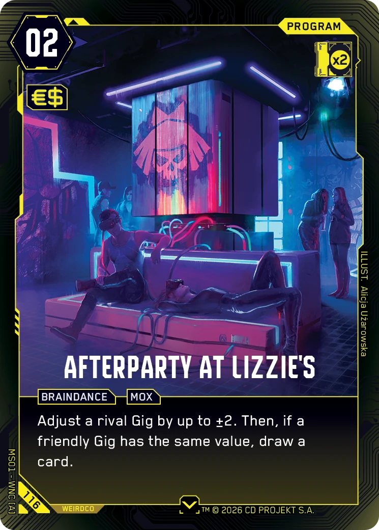 Afterparty at Lizzie's card art